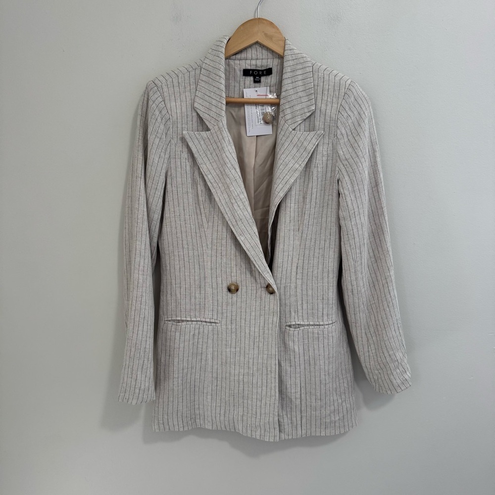 FORE NWT Linen Blend Pinstripe Blazer